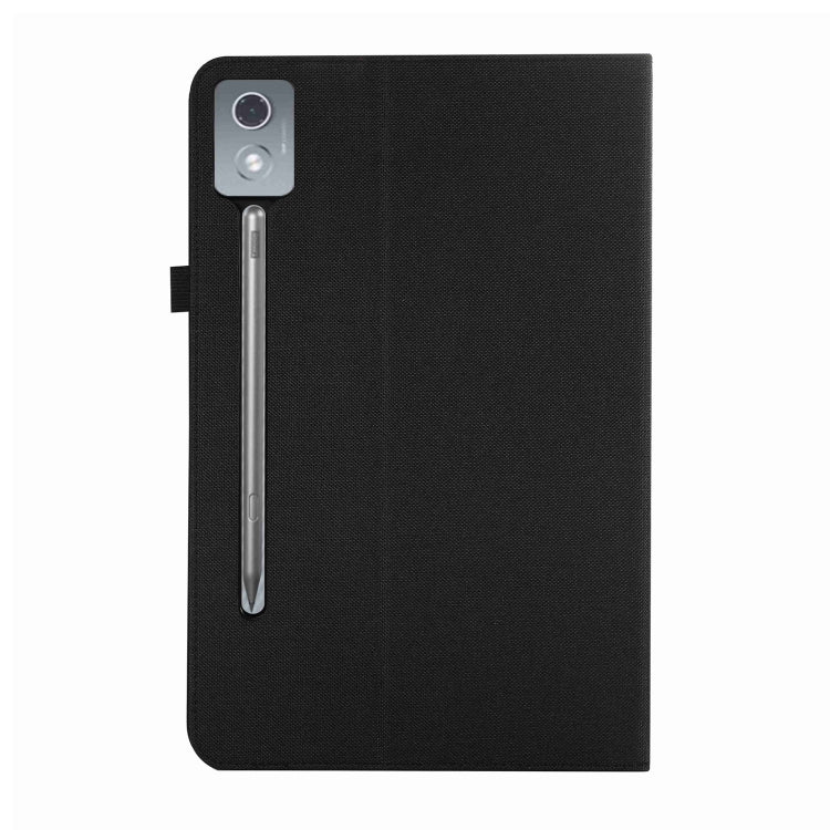For Lenovo Tab P12 12.7 2025 Fabric Leather Tablet Case(Black)