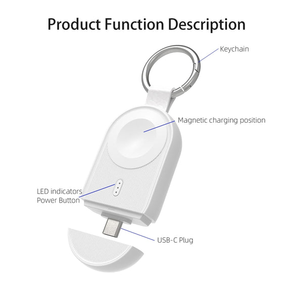 For Apple Watch / AirPods Series U20A Portable Magnetic Wireless Charger(White)