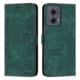 For Motorola Edge 2024 Skin Feel Stripe Pattern Leather Phone Case with Long Lanyard(Green) - Motorola Cases by PMC Jewellery | Online Shopping South Africa | PMC Jewellery | Buy Now Pay Later Mobicred