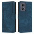 For Motorola Edge 2024 Skin Feel Stripe Pattern Leather Phone Case with Long Lanyard(Blue) - Motorola Cases by PMC Jewellery | Online Shopping South Africa | PMC Jewellery | Buy Now Pay Later Mobicred