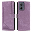 For Motorola Edge 2024 Skin Feel Stripe Pattern Leather Phone Case with Long Lanyard(Purple) - Motorola Cases by PMC Jewellery | Online Shopping South Africa | PMC Jewellery | Buy Now Pay Later Mobicred