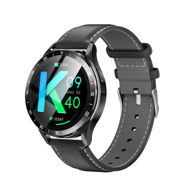 X10 Headphones Smart Watch 1.39 inch Water-resistant Bracelet, Support Bluetooth Call / NFC / Heart Rate(Black + Leather)