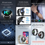 X10 Headphones Smart Watch 1.39 inch Water-resistant Bracelet, Support Bluetooth Call / NFC / Heart Rate(Black + Siliver)