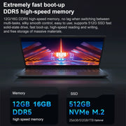 AK15U 15.6 inch Ultrathin Laptop, 12GB+256GB, Windows 10 Intel Processor N95 Quad Core(Dark Grey)