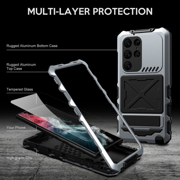 For Samsung Galaxy S24 Ultra 5G R-JUST Life Water-resistant Dustproof Shockproof Phone Case(Silver)