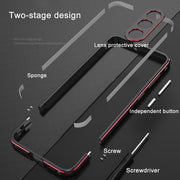 For Samsung Galaxy S23 FE 5G Aurora Series Lens Protector + Metal Frame Phone Case(Black Silver)
