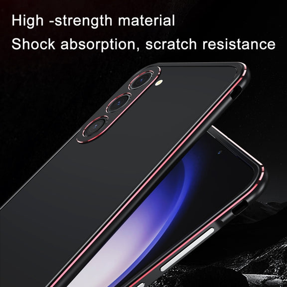 For Samsung Galaxy S23 FE 5G Aurora Series Lens Protector + Metal Frame Phone Case(Black Silver)