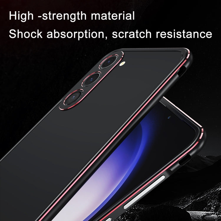 For Samsung Galaxy S23 FE 5G Aurora Series Lens Protector + Metal Frame Phone Case(Black Silver)