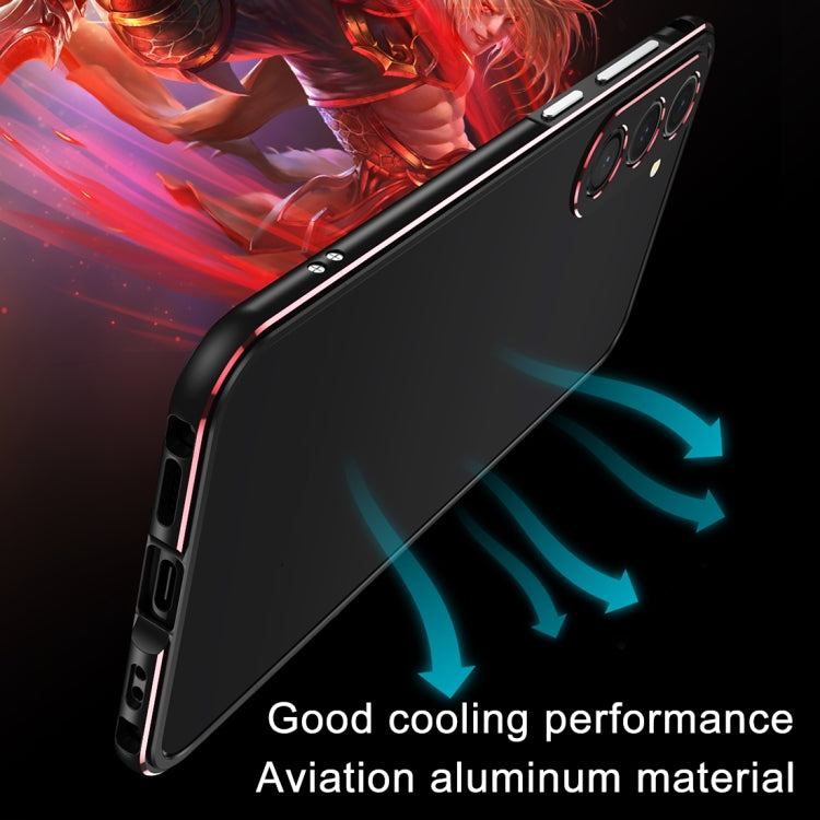 For Samsung Galaxy S23 FE 5G Aurora Series Lens Protector + Metal Frame Phone Case(Black Silver)