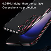 For Samsung Galaxy S23 FE 5G Aurora Series Lens Protector + Metal Frame Phone Case(Black Silver)