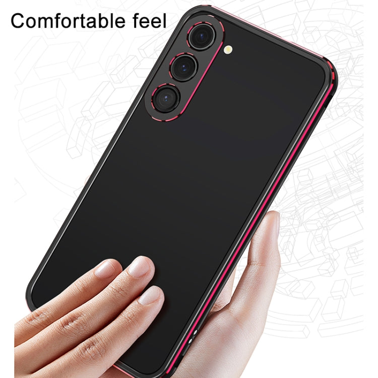 For Samsung Galaxy S23 FE 5G Aurora Series Lens Protector + Metal Frame Phone Case(Black Silver)