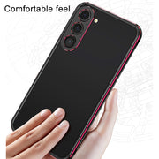 For Samsung Galaxy S23 FE 5G Aurora Series Lens Protector + Metal Frame Phone Case(Black Silver)