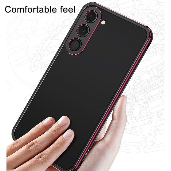 For Samsung Galaxy S23 FE 5G Aurora Series Lens Protector + Metal Frame Phone Case(Black Silver)