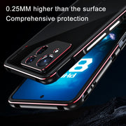 For ASUS ROG Phone 8 Lens Protector + Metal Frame Phone Case(Black Purple)