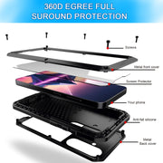 For Samsung Galaxy S24+ 5G Shockproof Life Water-resistant Silicone + Zinc Alloy Phone Case(Black)