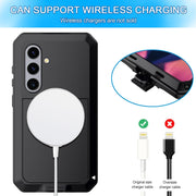 For Samsung Galaxy S24+ 5G Shockproof Life Water-resistant Silicone + Zinc Alloy Phone Case(Black)