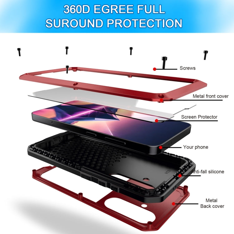 For Samsung Galaxy S24+ 5G Shockproof Life Water-resistant Silicone + Zinc Alloy Phone Case(Red)