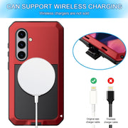 For Samsung Galaxy S24+ 5G Shockproof Life Water-resistant Silicone + Zinc Alloy Phone Case(Red)