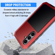 For Samsung Galaxy S24+ 5G Shockproof Life Water-resistant Silicone + Zinc Alloy Phone Case(Red)