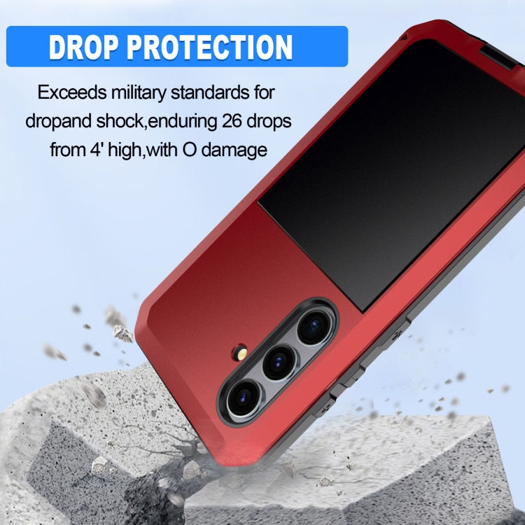 For Samsung Galaxy S24+ 5G Shockproof Life Water-resistant Silicone + Zinc Alloy Phone Case(Red)