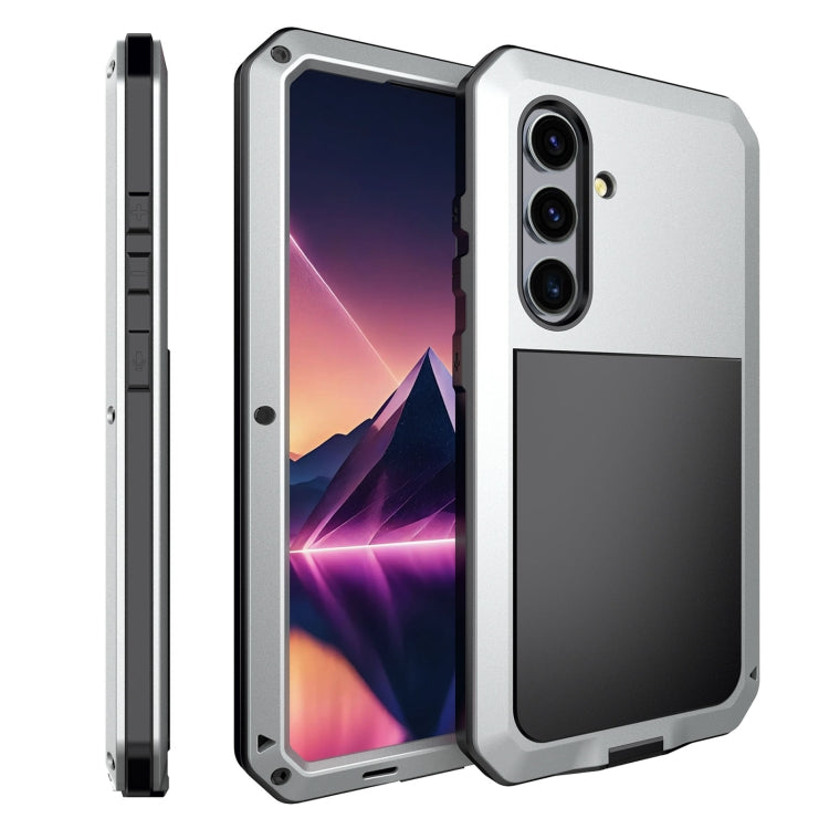 For Samsung Galaxy S24+ 5G Shockproof Life Water-resistant Silicone + Zinc Alloy Phone Case(Silver)