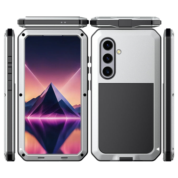 For Samsung Galaxy S24+ 5G Shockproof Life Water-resistant Silicone + Zinc Alloy Phone Case(Silver)