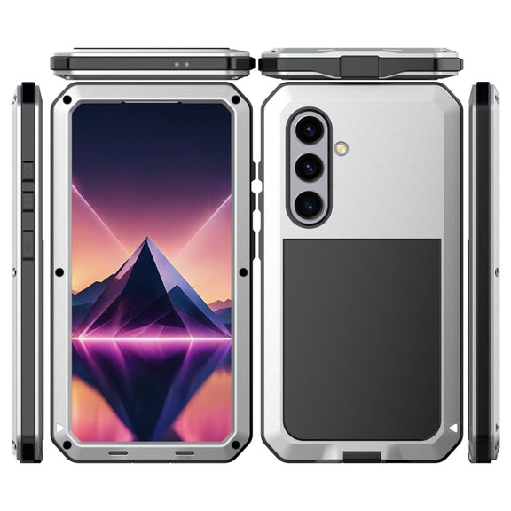 For Samsung Galaxy S24+ 5G Shockproof Life Water-resistant Silicone + Zinc Alloy Phone Case(Silver)