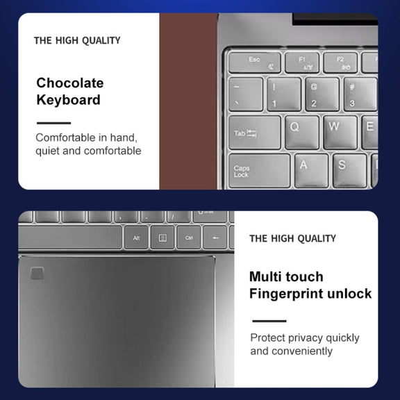 V8 15.6 inch Ultrathin Laptop, 16GB+512GB, Windows 10 Intel Processor N95 Quad Core(Silver)