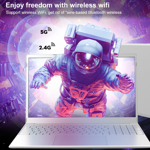 V8 15.6 inch Ultrathin Laptop, 16GB+512GB, Windows 10 Intel Processor N95 Quad Core(Silver)