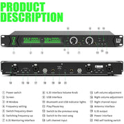 XTUGA RW2090 Professional Stage Wireless 2 Channel In Ear Monitoring System 2 in 1(US Plug)