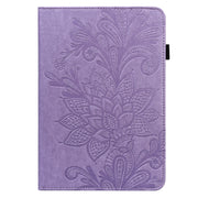 For Lenovo Tab M11 / Xiaoxin Pad 11 2024 Lace Flower Embossing Pattern Leather Tablet Case(Purple)
