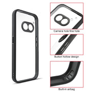 For Nothing Phone 2a Frosted TPU Hybrid Transparent PC Phone Case(Black)