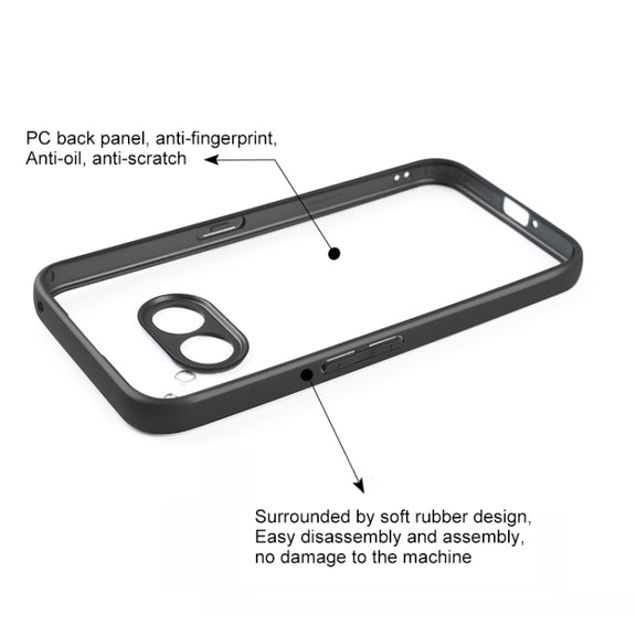 For Nothing Phone 2a Frosted TPU Hybrid Transparent PC Phone Case(Black)