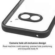 For Nothing Phone 2a Frosted TPU Hybrid Transparent PC Phone Case(Black)