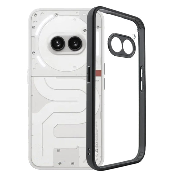 For Nothing Phone 2a Frosted TPU Hybrid Transparent PC Phone Case(Black)