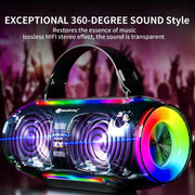 New Rixing NR8806 Portable Outdoor Wireless Bluetooth Speaker RGB Colorful Subwoofer, Style:Without Mic(Blue)