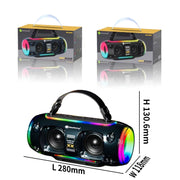 New Rixing NR8806 Portable Outdoor Wireless Bluetooth Speaker RGB Colorful Subwoofer, Style:Without Mic(Blue)