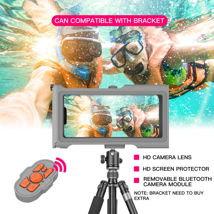 Diving Shell Gen3 Bluetooth Water-resistant Phone Case(Grey Orange)