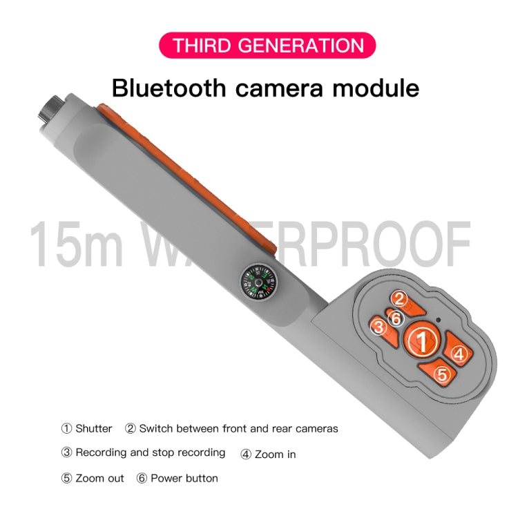 Diving Shell Gen3 Bluetooth Water-resistant Phone Case(Grey Orange)
