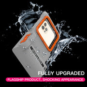 Diving Shell Gen3 Bluetooth Water-resistant Phone Case(Grey Orange)