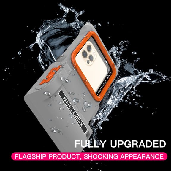 Diving Shell Gen3 Bluetooth Water-resistant Phone Case(Grey Orange)