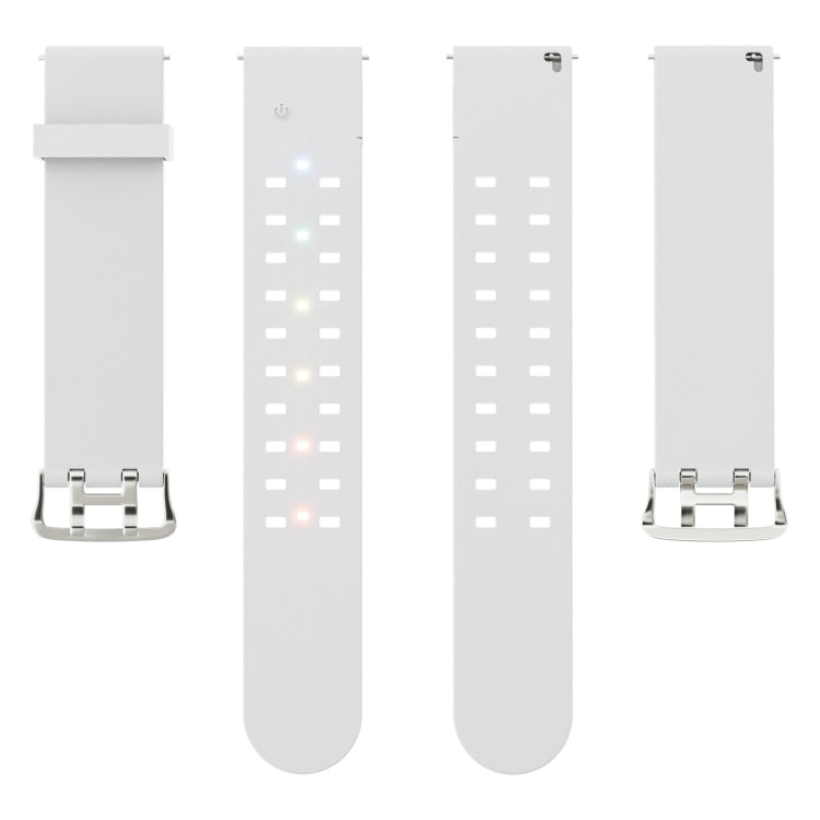 For Apple Watch Series 2 42mm Luminous Colorful Light Silicone Watch Band(Light Grey)