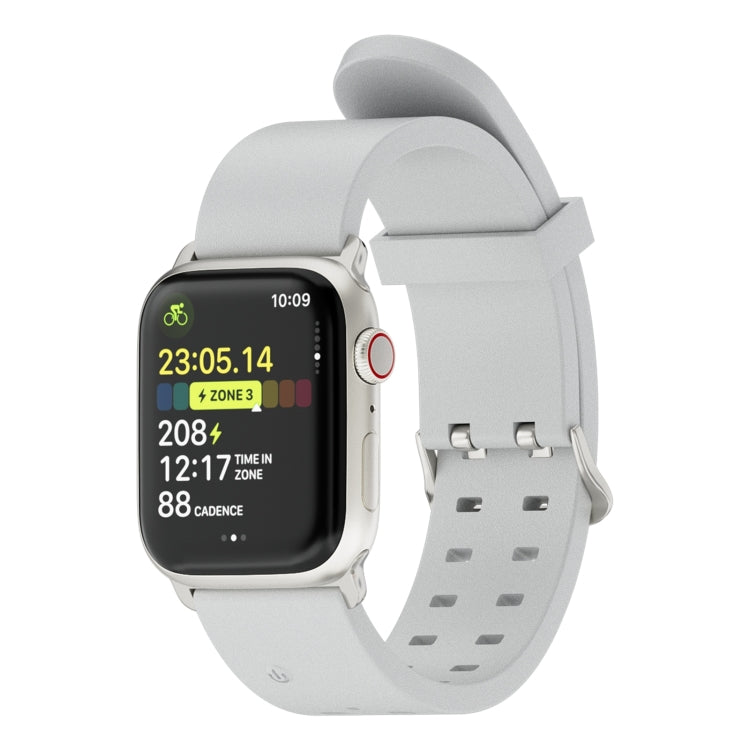 For Apple Watch Series 2 42mm Luminous Colorful Light Silicone Watch Band(Light Grey)