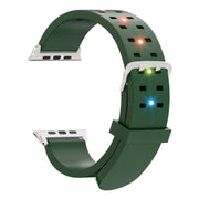 For Apple Watch 42mm Luminous Colorful Light Silicone Watch Band(Green)