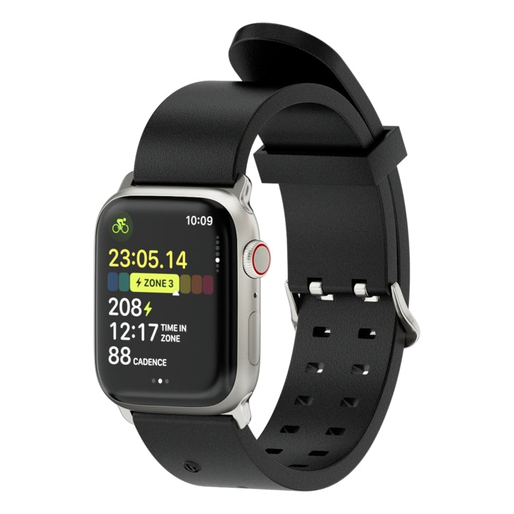 For Apple Watch 42mm Luminous Colorful Light Silicone Watch Band(Black)