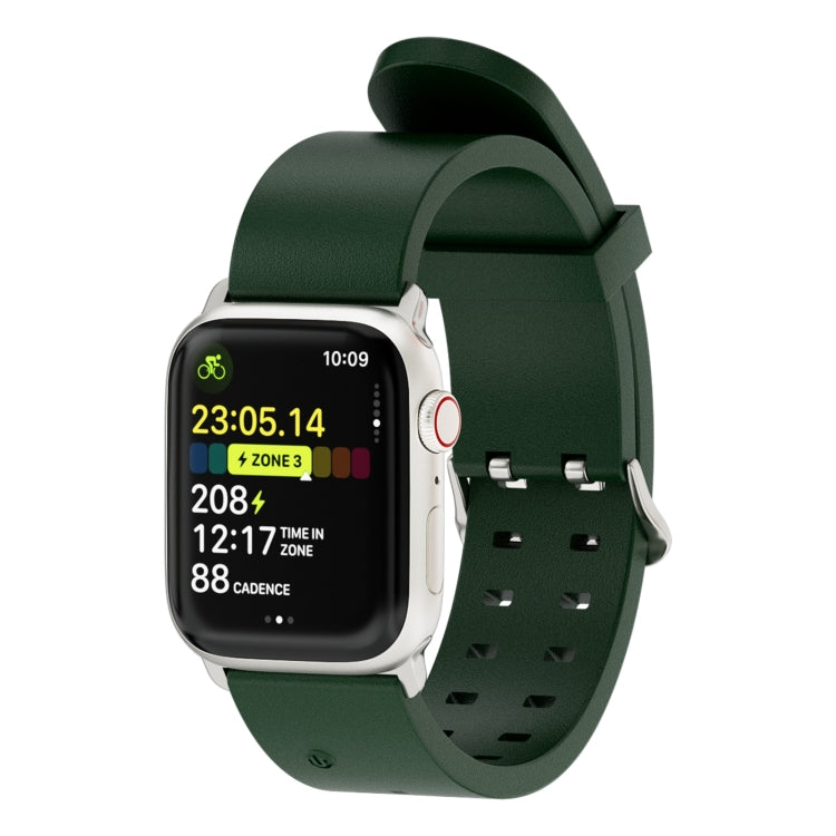 For Apple Watch 38mm Luminous Colorful Light Silicone Watch Band(Green)