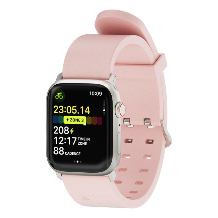 For Apple Watch 38mm Luminous Colorful Light Silicone Watch Band(Pink)