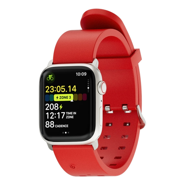 For Apple Watch 38mm Luminous Colorful Light Silicone Watch Band(Red)