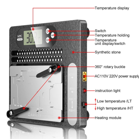i2C T18 LCD Display PCB Motherboard Layered Desoldering Station For iPhone X-15 Pro Max with Glue Removal Module, US Plug
