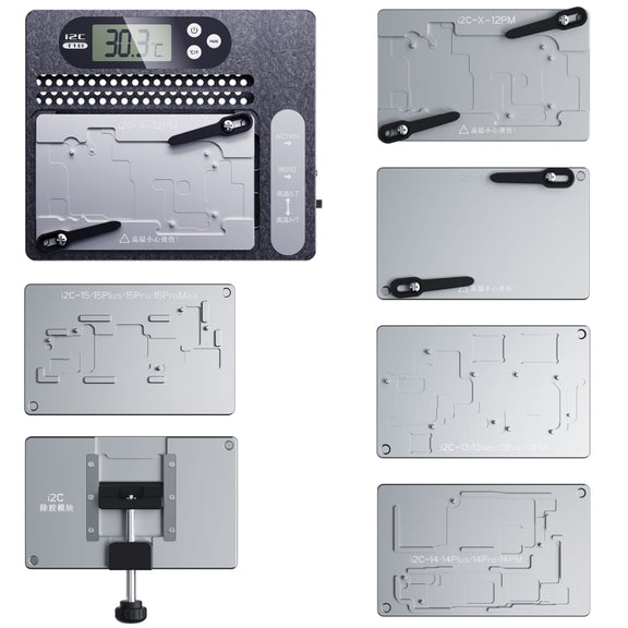 i2C T18 LCD Display PCB Motherboard Layered Desoldering Station For iPhone X-15 Pro Max with Glue Removal Module, US Plug